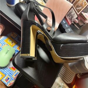 Michael Kors Black and Cream Platform Heels